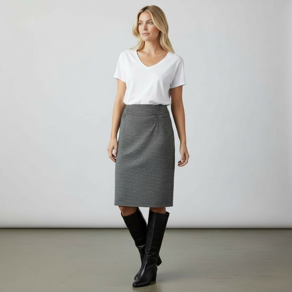 COLORADO CLOTHING | TRANQUILITY | Striped Knee Length Flare A-Line Skirt